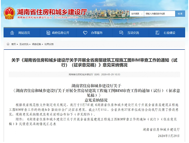湖南全省6月1日試行施工圖BIM審查，設(shè)計院炸鍋，看住建廳對各家意見的回復(fù)情況